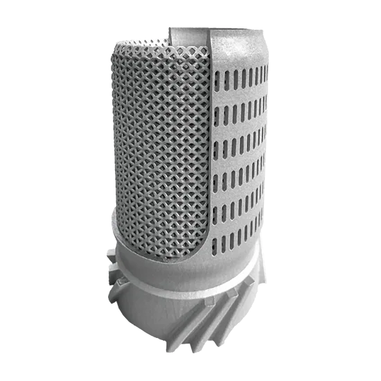 3D printed high-strength steel downhole tool with a customised porous structure.