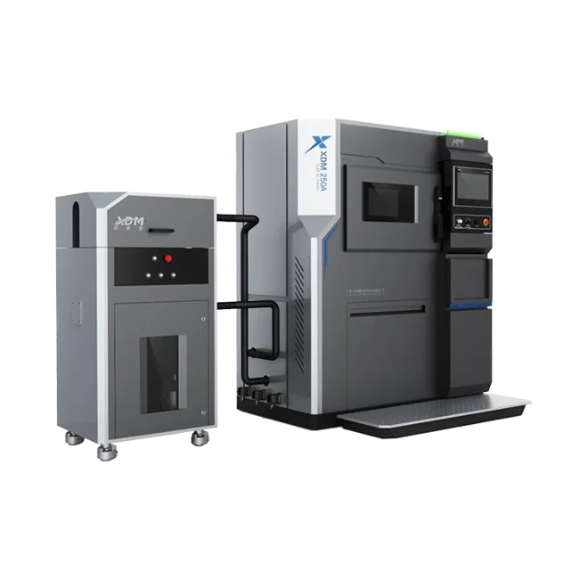 XDM 250 powder bed laser melting metal 3D printer.